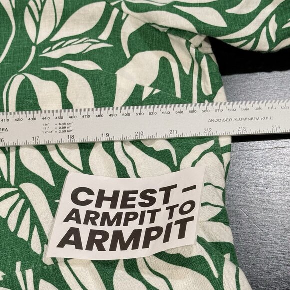 Soft Surroundings Linen Blend Green Steffi Tropical Tiered Maxi Dress Womens 1X - Picture 13 of 15